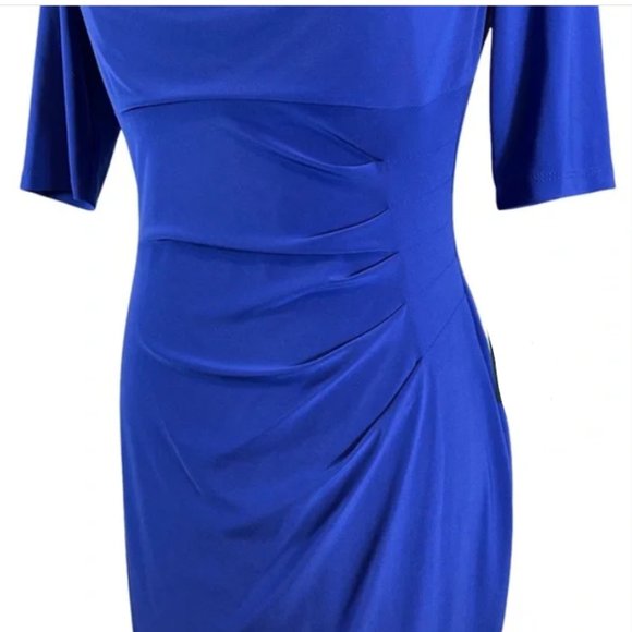 Ralph Lauren Cowl Neck Dress Side Drape Rouching Size 2 - Picture 5 of 17